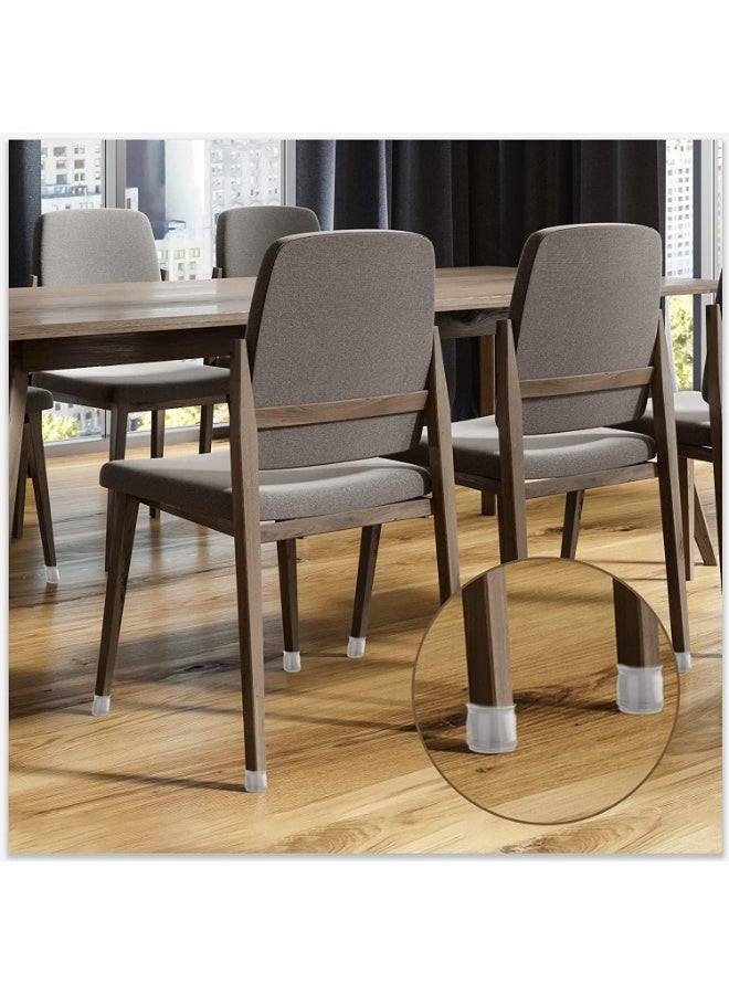 ChicAbode كرسي ساق واقي الأرضية, 24 جهاز كمبيوتر شخصي كرسي ساق واقي للأرضيات الخشبية الصلبة, واقي الأرضية للكراسي مع شعر وسائد لساقين الكرسي, ساقين الطاولة أو غيرها من الأثاث ساقين (واضح) - Image 3